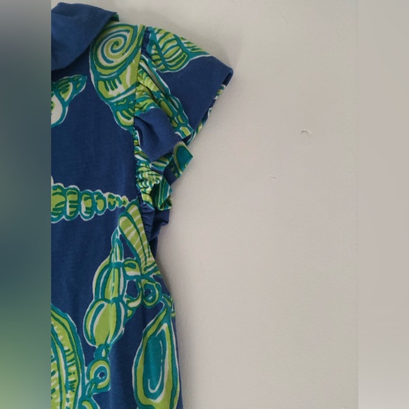 Lilly Pulitzer Clare Ruffle Sleeveless Mini Dress in Fallin in Love Blue Large - Picture 12 of 16